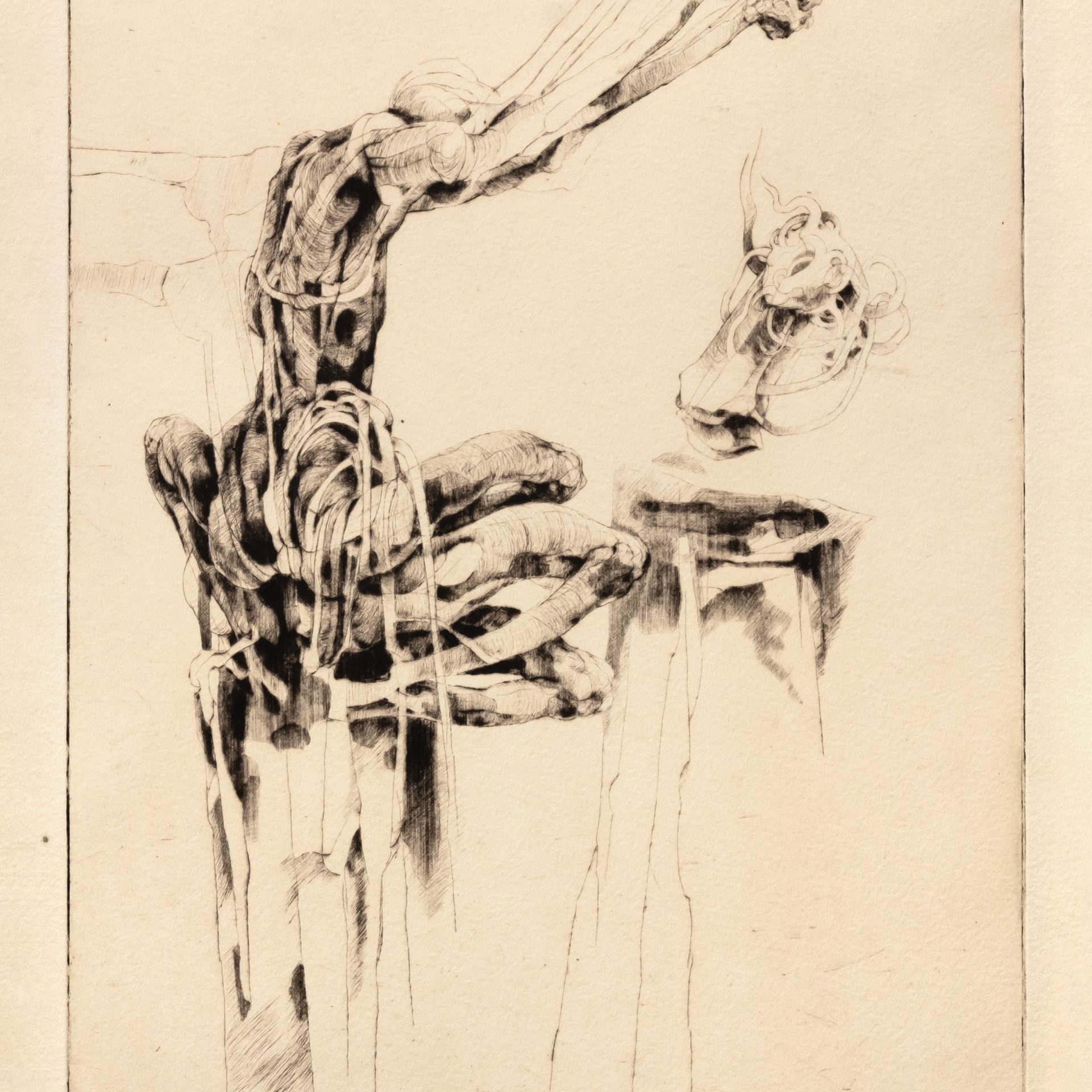 Fra utstillingen «Et decennium med koldnålsgrafikk» av Oddvar Løkse