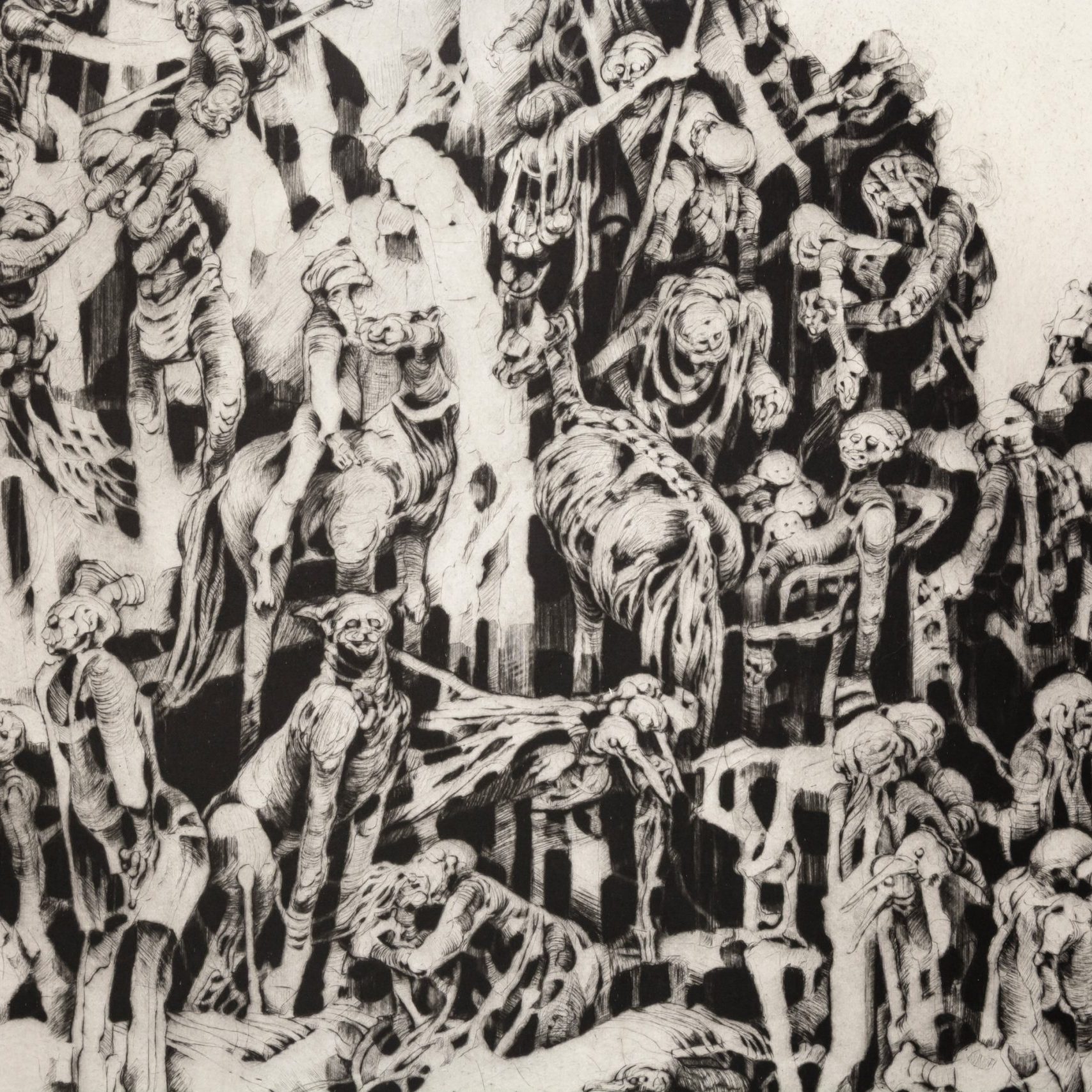 Fra utstillingen «Et decennium med koldnålsgrafikk» av Oddvar Løkse