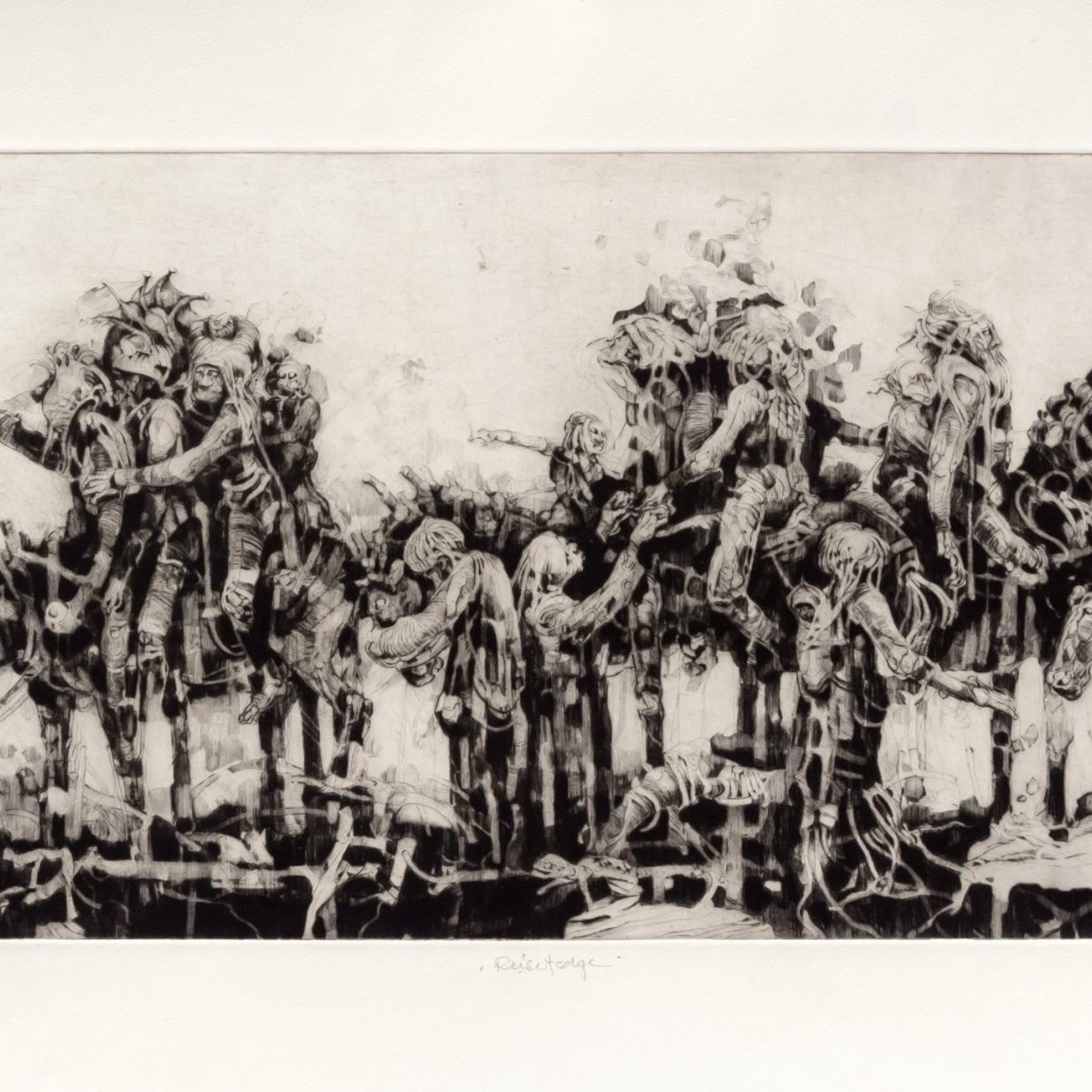 Fra utstillingen «Et decennium med koldnålsgrafikk» av Oddvar Løkse